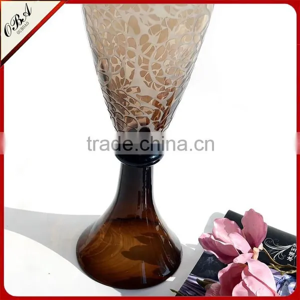 Different Design Handmade Art Wedding Decoration Flower Arrangement ,Tall Frosting Glass Vase photo-4