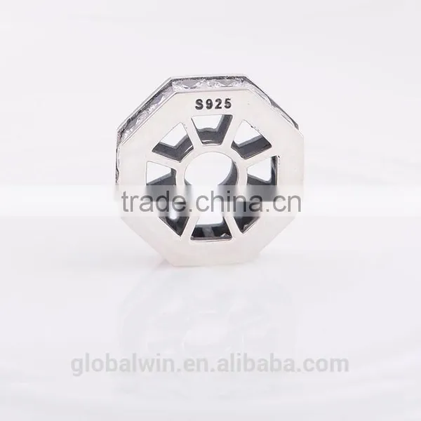 Antique Silver Charms Crystal Silver Beads Wheel Jewelry Charm Wholesale photo-4