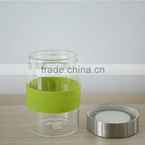 High Borosilicate Glass Jar Glass Tank With Stainless Steel Lid 300ml Handmade Glassware QM419 photo-3