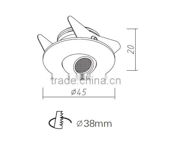 Cut Hole 38mm Round 1w Mini Led Showcase Lights BW8213 photo-2