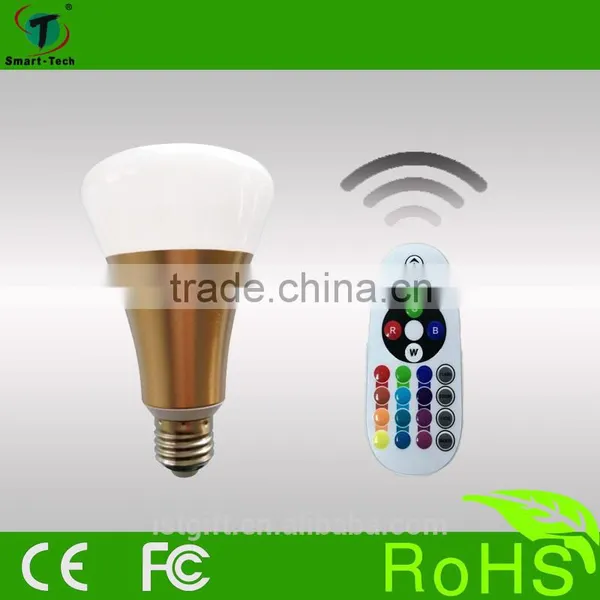 LED Light E26 / E27 9W RGBW Full Color Change Bulb With RF Remote Control photo-2