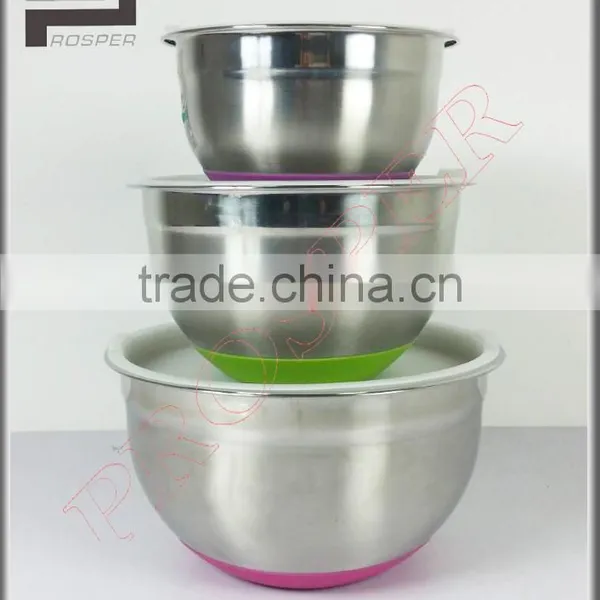 Popular Stainless Steel Mixing Salad Bowl With Silicone Botton photo-4