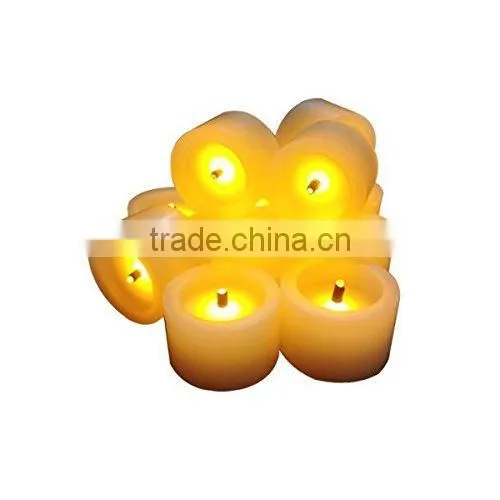 Flameless Paraffin Yellow Amber Flickering Wax Candles With Timer LED Battery Powered Candles photo-3