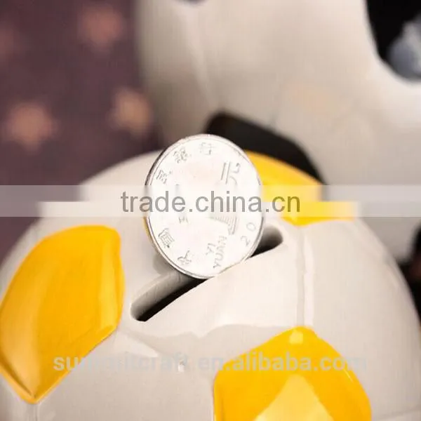 Funny Design Soccer Ball Box Mini Ceramic Money Box photo-2