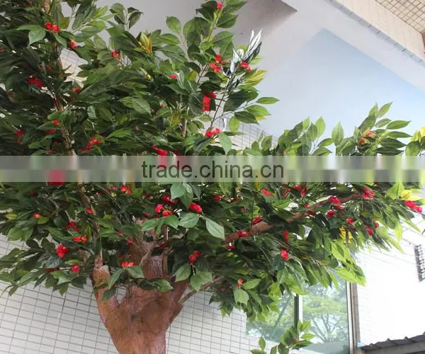 Home &garden Ornament Artificial Camellia Tree With Flowers Decoration photo-2