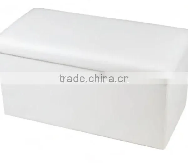 Best Selling White Faux Leather Foldable Easy Assembly Storage Ottoman photo-2