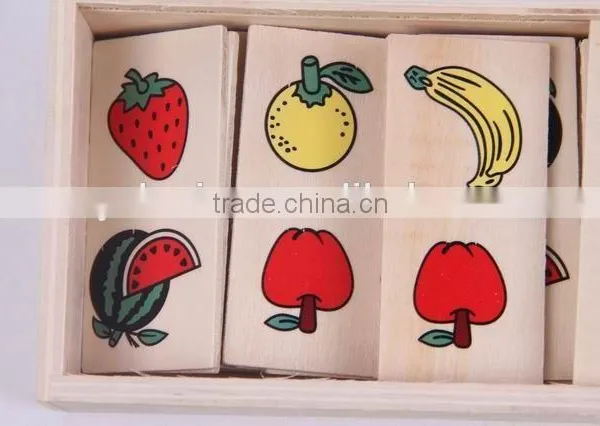 Intelligence Development Toy / Fruit Patterns Wooden Domino Toys for Children/chess Game photo-2