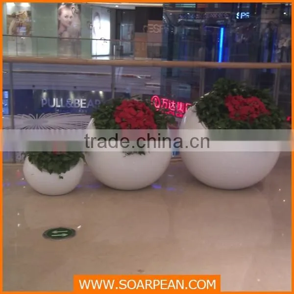 Outdoor Decorative Fiberglass Half Round Flower Pot photo-6