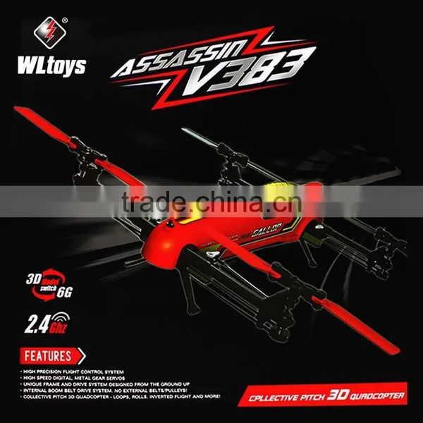 WLtoys V383 3D 2.4G 6CH 500 Electric Stunt Action Led Slingshot Helicopter ,Waterproof Quadcopter Mariner photo-2