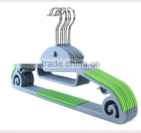 Plastic Antiskid Wet & Dry Clothes Hanger With Pulley,ABS,TPE,PP,Chrome Plated Hook photo-6