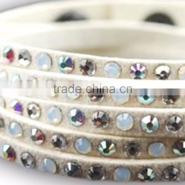 Beautifuly Bracelet With Gems, High Quality PU Bracelet With Crystal Gem Decoration photo-3