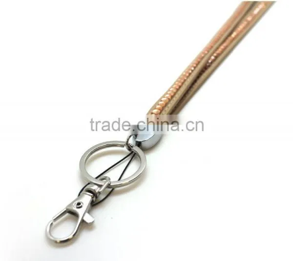 Hot Sale, Promotion Gift PU Leather Lanyard With Rhinestone, Swivel Snap Hooks, Key Ring Accembly, Acrylic Gem Key Chain photo-2