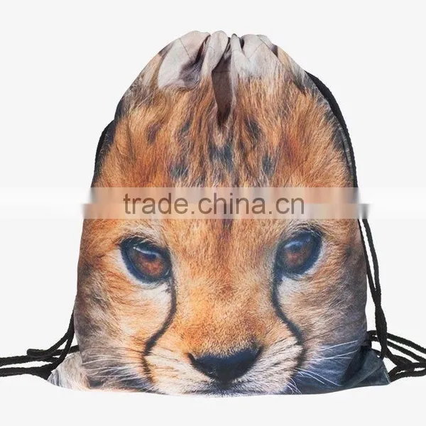 Drawstring Backpack Tote School Bag Bookbags Sport Pack String Bags 3D Designs photo-5