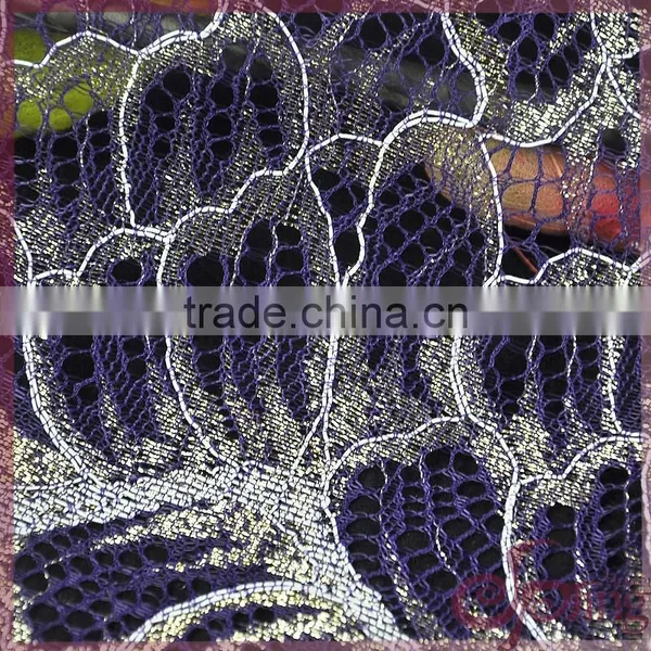 Pink/blue Metallic Tricot Knitting Wholesale African Fancy Lace Fabric for Dress/ Tops photo-6
