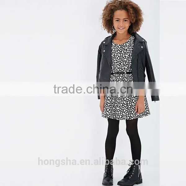 Girls Heart Print A-Line Dress Modren Children Wedding Dress Frocks Designs 2016 HSd7327 photo-4
