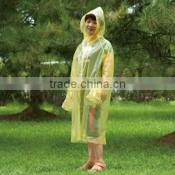 Promotion PE Disposable Foldable Adult Transparent Clear Plastic Raincoat photo-3