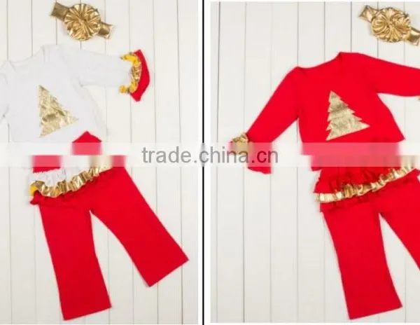China Product and Low Price Wholesale Golden Autumn Outfits With Headband for 6monthes -8years Baby Kids Warmer photo-6