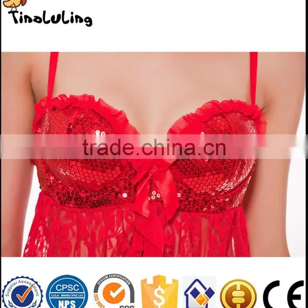 Sexy Lingerie Manufacture Wholesale Sexy Transparent Erotic Mini Nightwear Lace Babydoll photo-2