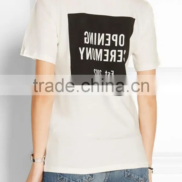 Cotton Fruit Sticker t Shirt Printing for Women photo-4