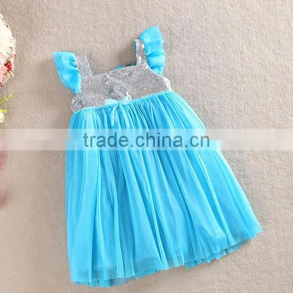 Girl Persnickety Remake Well Dressed Wolves Red Sequin Dress With Chiffon Ruffle Girl Sequin Dress photo-2