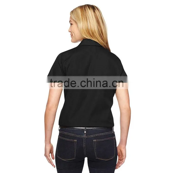 Women Office Working Clothes Short Sleeve Polo Shirt Ladies Work Uniform Style Made in China photo-4