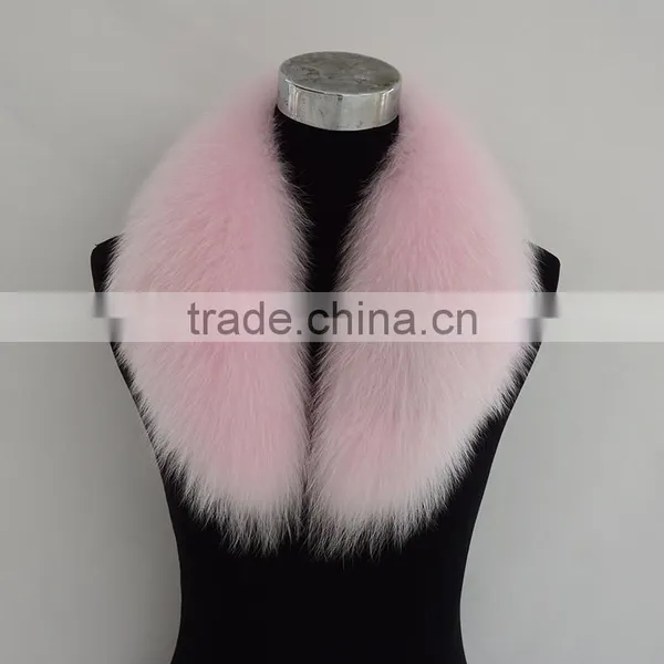 Myfur Genuine Blue Fox Fur Made Attached Parka Fur Collar Trim photo-4