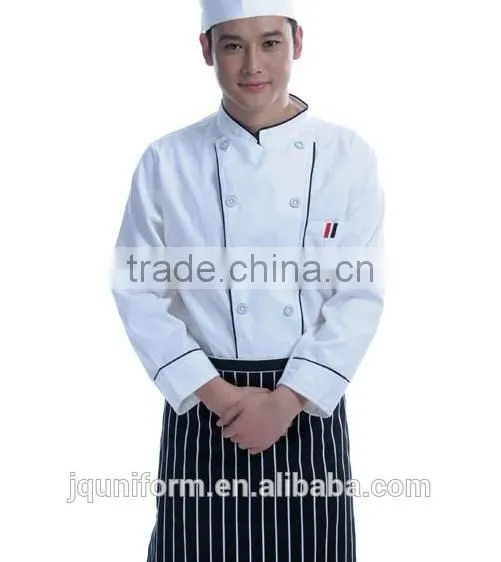 China Unisex Long and Short Sleeve Coat Catering Jackets White Chef Uniforms photo-3