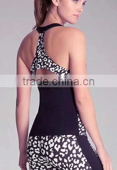 Polyester Spandex Fitness Yoga Mesh Clothing Contrast Color Gym Tank Top photo-4