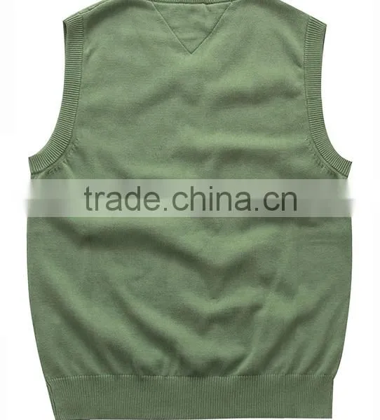 Men's Plain Kintting Pattern Argyle Sweater Vest With Custom photo-2