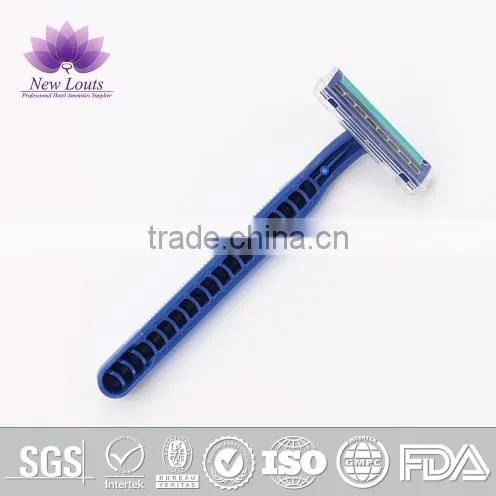 Hot Seling Rubber Handle Shaving Razor With Twin Blades for Hotel photo-2