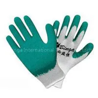 Green Latex White T/C Shell Safety Glove