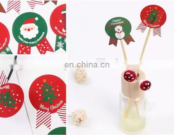 Hot Sale Badge Shape Red And Green Christmas Box Bag Label Baking Bag Sealing Sticker Baby Shower Gift Decoration Craft Packing photo-4