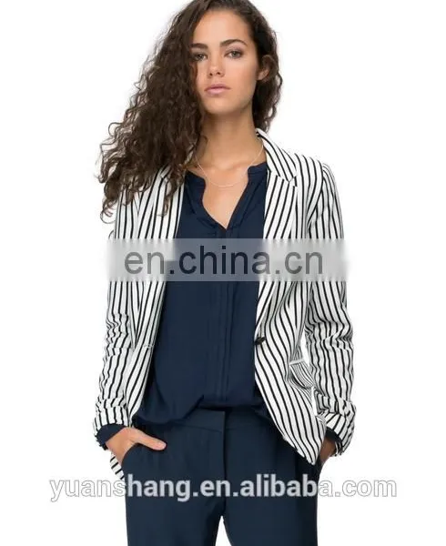 Stripe Blazer Fabric Women 2015 For Ladies Blazer Designs photo-2
