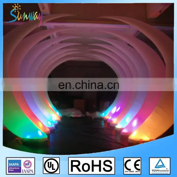 LED inflatable ivory shape column light balloon arch for wedding or party decorations