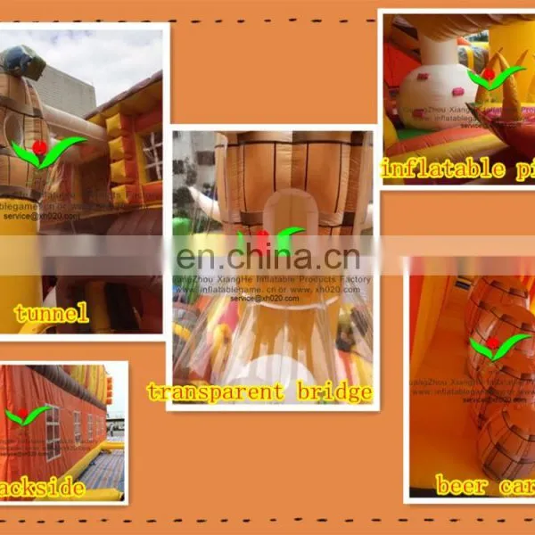 Hot Sell Theme Amusement Park PVC Tarpaulin Inflatable Giant Beer Cowboy Fun City photo-2