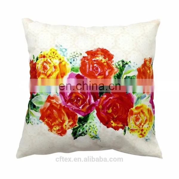 Cotton Canvas Printing Throw Sofa Home Decor Hand Embroidery Cushion Cover