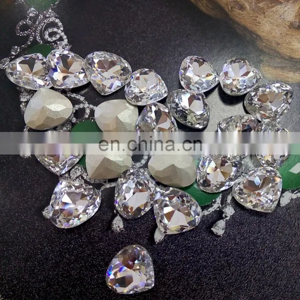 Crystal Vitrail Medium Jewelry Elements, Peach Heart Crystal Stones With Back Foiled photo-4