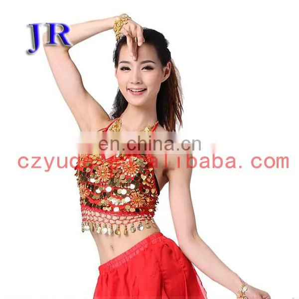 Arabic Style Sexy Sequins Belly Dance Tops Wear With Five Flowers S-3011# photo-3