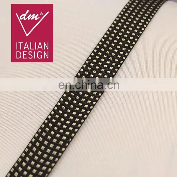 Good Quality Black Knitted Tartan Ribbon Tape RB0385