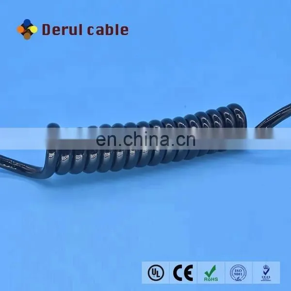 Spring Loaded Cable Reel Drum/spring Loaded Cable Retractor Low Voltage Flexible Retractable Spiral Spring Coiled Cable photo-2