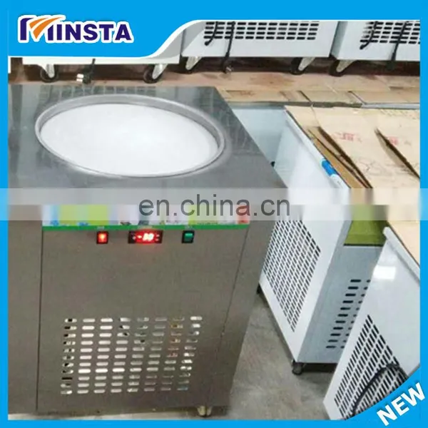 Flat Pan Frozen Yogurt Real Fruits Fry Ice Cream Machine photo-4