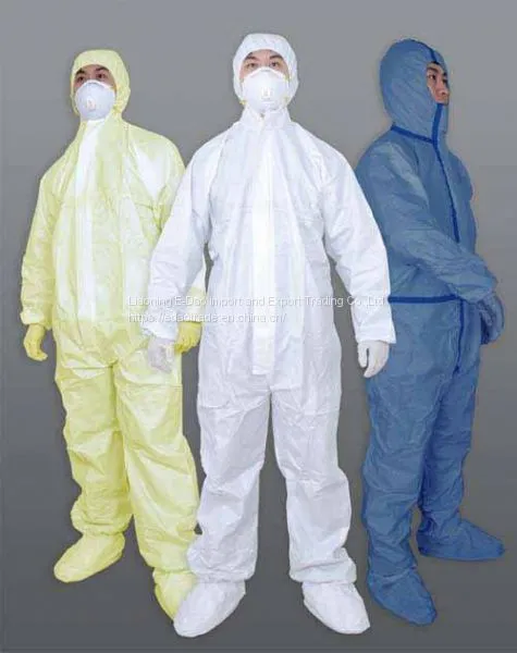 Disposable Protective Coverall With Hood and Shoe Covers