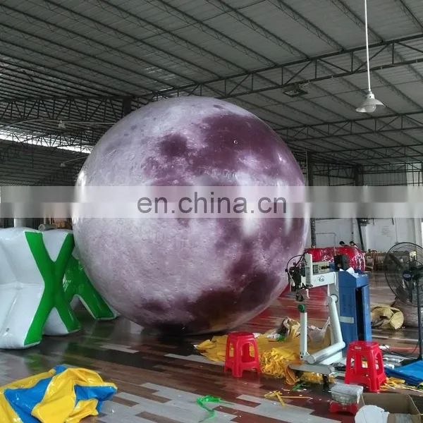Decorative Hanging Balloon Earth Moon Saturn Sphere Hanging Inflatable Planet Ball With LED Light photo-4