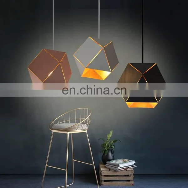 Popular Design Black White Square Hanging Lights Led Modern Fancy Pendant Light photo-5