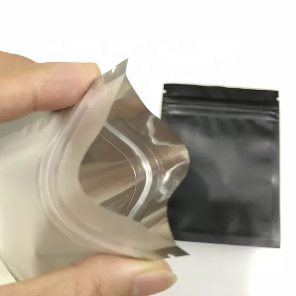 3*4 Inches Three Side Seal One Side Metallic Foil Mylar One Side Clear Snack Package Bags With Zipper photo-4