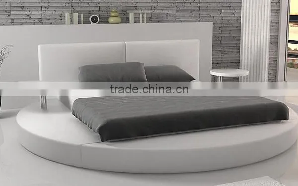 Modern Design Double Size Black PU Faux Leather Sleigh Bed photo-2