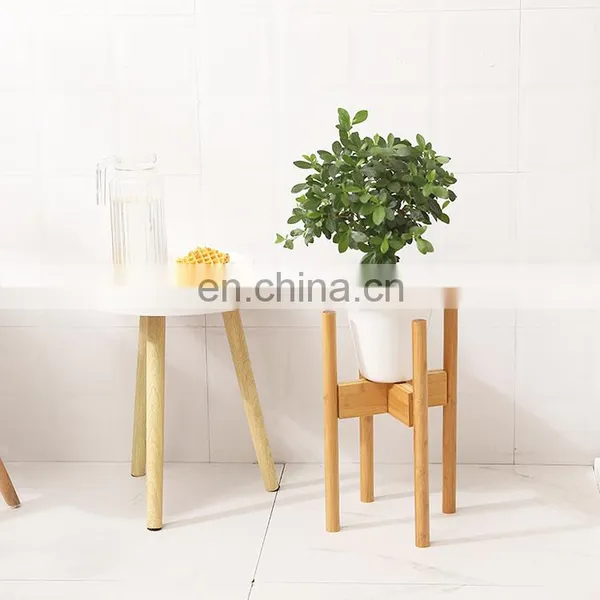 High Quality Eco Friendly Modern Indoor Wooden Bamboo Garden Supplies Adjustable Plant Pots Display Stands Tall Square photo-2