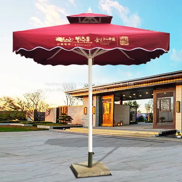Outdoor Aluminum Alloy Square 2 Meter, 4 Bone Pull Rope, Center Pillar Umbrella, Polyester Cloth, Rain and Wind Resistant Supply, Umbrella, Sunshade Umbrella photo-5