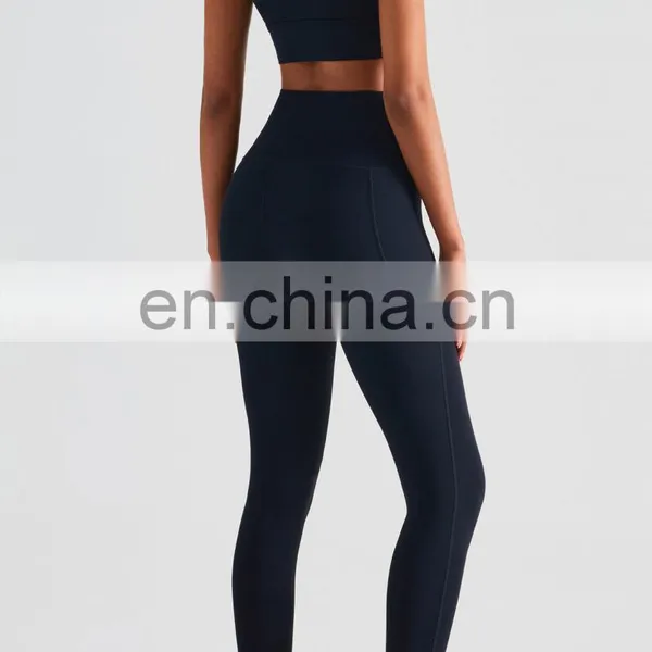 New In Stock Front Wrinkle Push-up Bra Matching Tummy Control Leggings 2PCS Yoga Set Women Sports Gym Fitness Wear Clothes photo-3