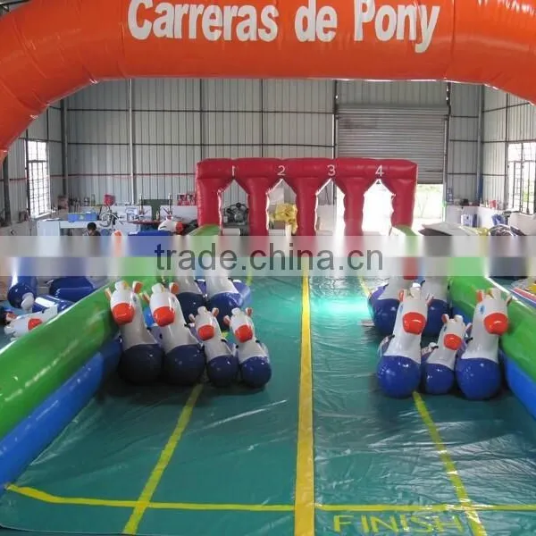 2014 Newest 4 LINE Inflatable Horse Runway Sports Games Inflatable Race Track for Kids and Adults photo-2